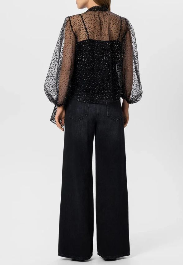 SPODNIE JEANSOWE WIDE-LEG CZARNE