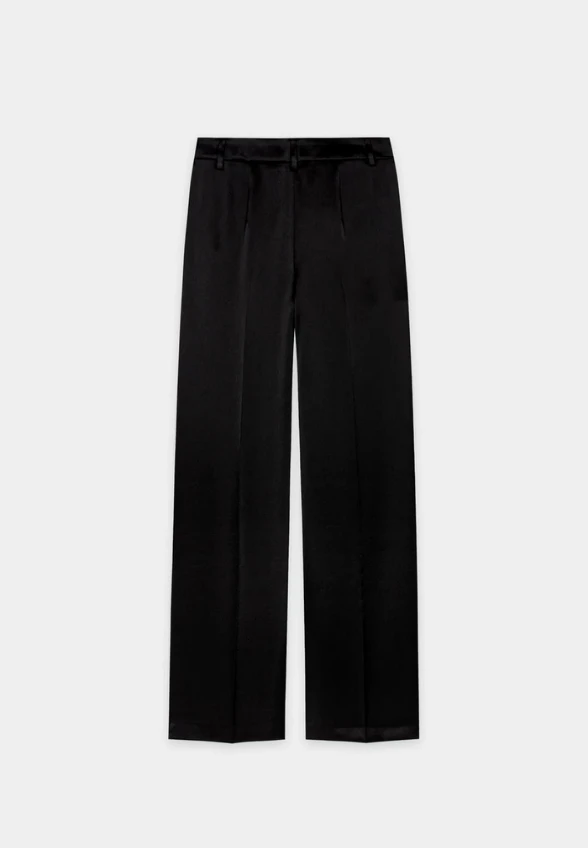 SPODNIE SATYNOWE WIDE-LEG CZARNE