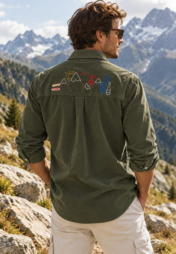 KOSZULA SZTRUKSOWA MĘSKA SEEFELD CORDUROY KHAKI