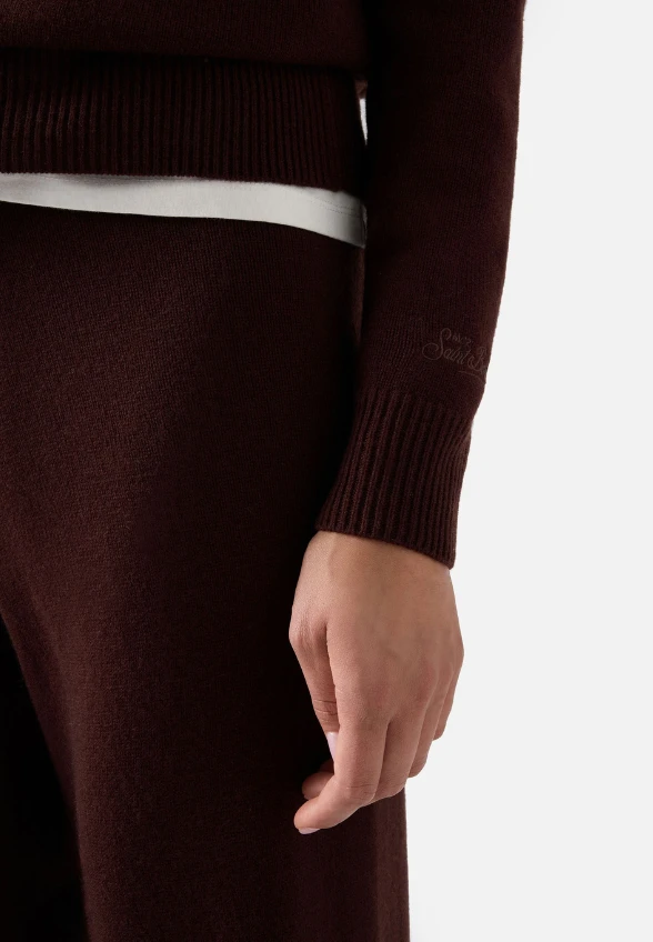 SWETER WEŁNIANY EZE BRĄZOWY