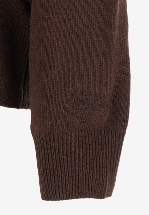 SWETER DZIANINOWY TESSA BRĄZOWY