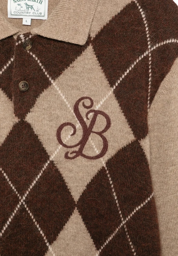 SWETER Z MIESZANKI WEŁNY BELMONT BEŻOWO-BRĄZOWY