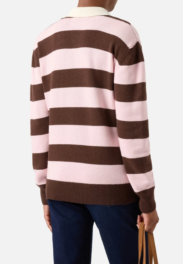 SWETER W PASKI HADIDY RÓŻOWO-BRĄZOWY