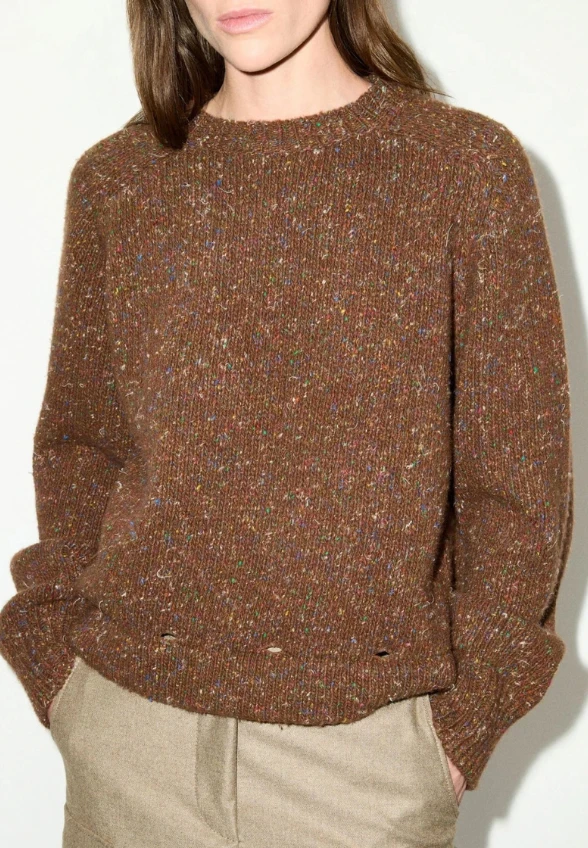 SWETER WEŁNIANY FILANTE BRĄZOWY