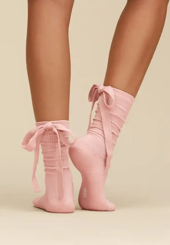 SKARPETKI SERENELLA NOVELTY BOW RÓŻOWE