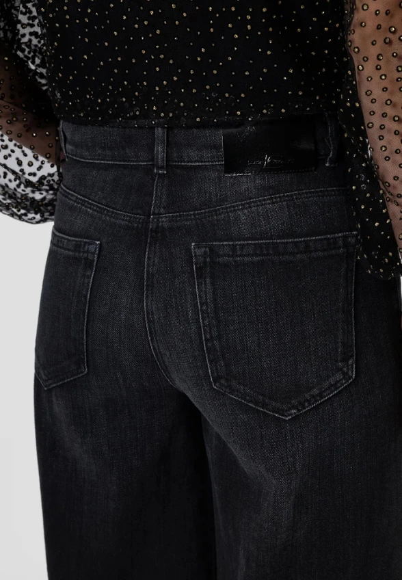 SPODNIE JEANSOWE WIDE-LEG CZARNE