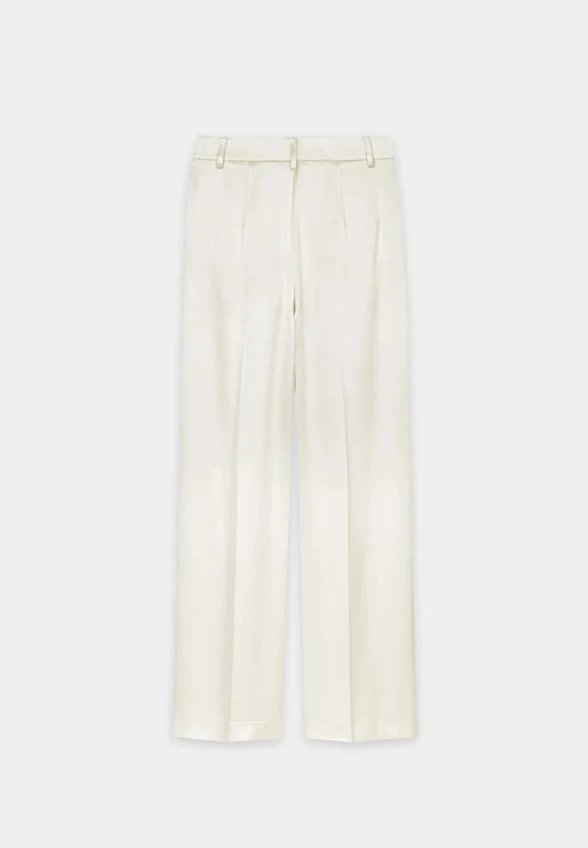 SPODNIE SATYNOWE WIDE-LEG KREMOWE
