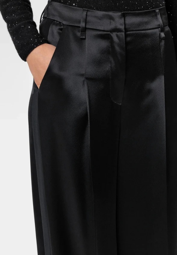 SPODNIE SATYNOWE WIDE-LEG CZARNE