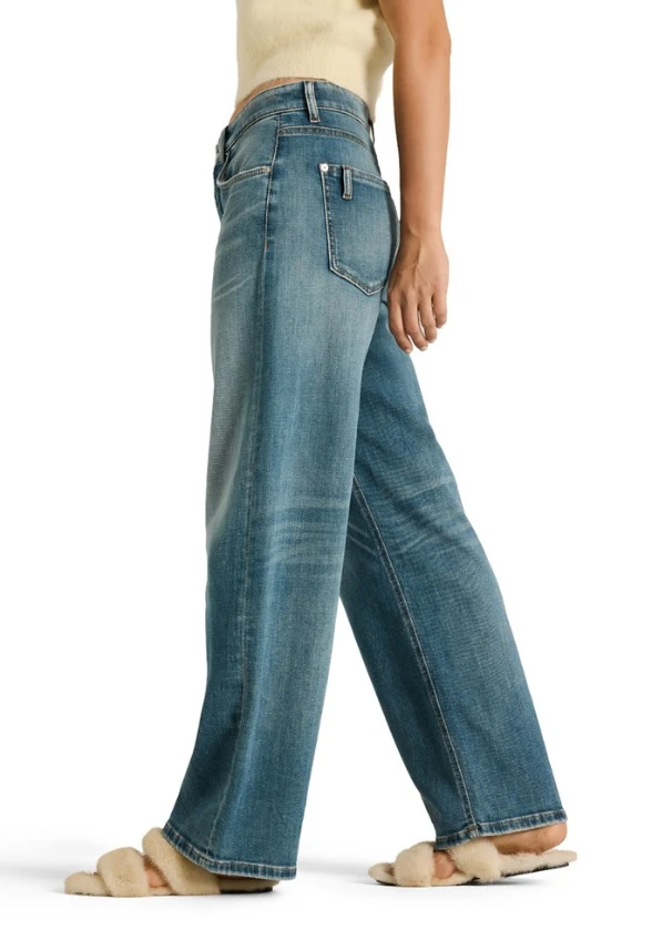 SPODNIE JEANSOWE BAGGY WIDE-FIT NIEBIESKI