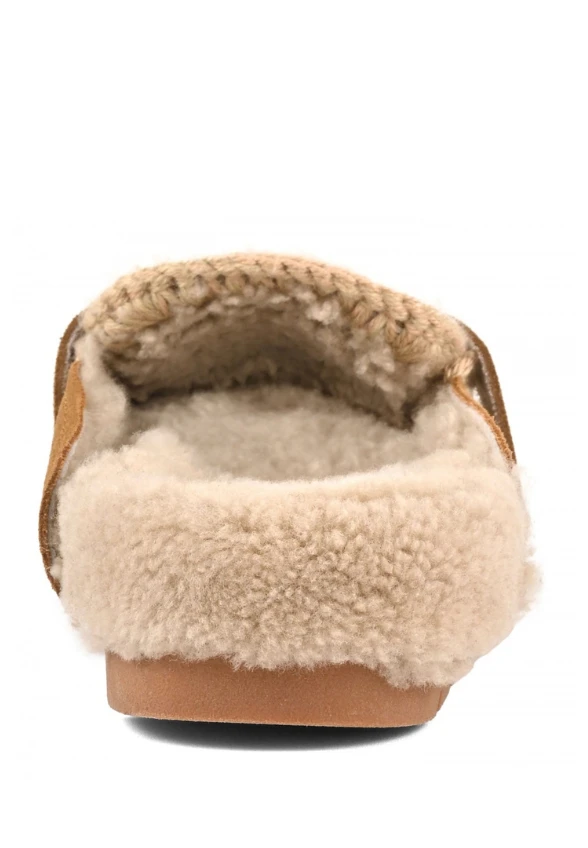 MULE ZAMSZOWE WINTER BIO SLIDE KARMELOWY BRĄZ