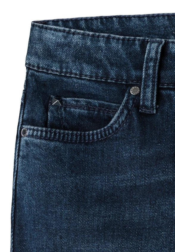 SPODNIE JEANSOWE PARIS FLARED CIEMNY NIEBIESKI