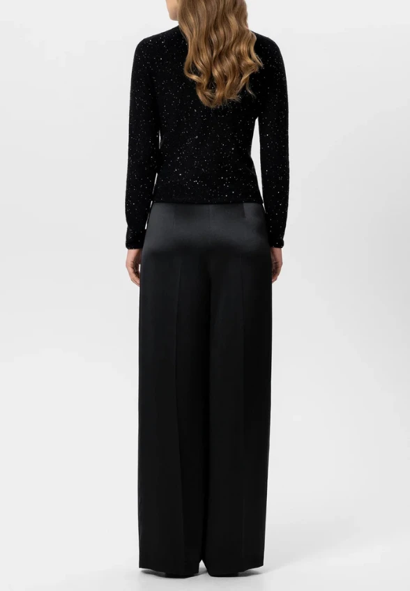 SPODNIE SATYNOWE WIDE-LEG CZARNE