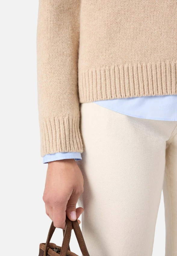 SWETER WEŁNIANY ZAPINANY KYLA KYLA BEŻOWY