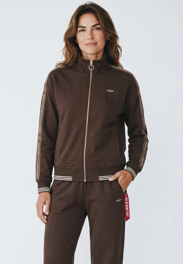 BLUZA ROZPONANA CZEKOLADOWY BRĄZ