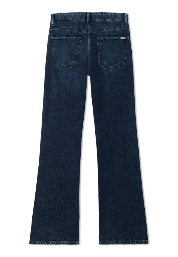 SPODNIE JEANSOWE PARIS FLARED CIEMNY NIEBIESKI