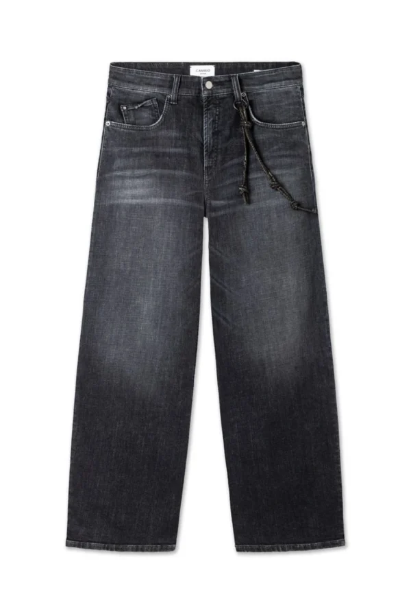SPODNIE JEANSOWE BAGGY WIDE-FIT GRAFITOWE