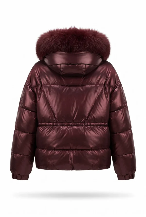 KURTKA PUCHOWA GIACCA DRIP PUFFY BURGUNDOWA